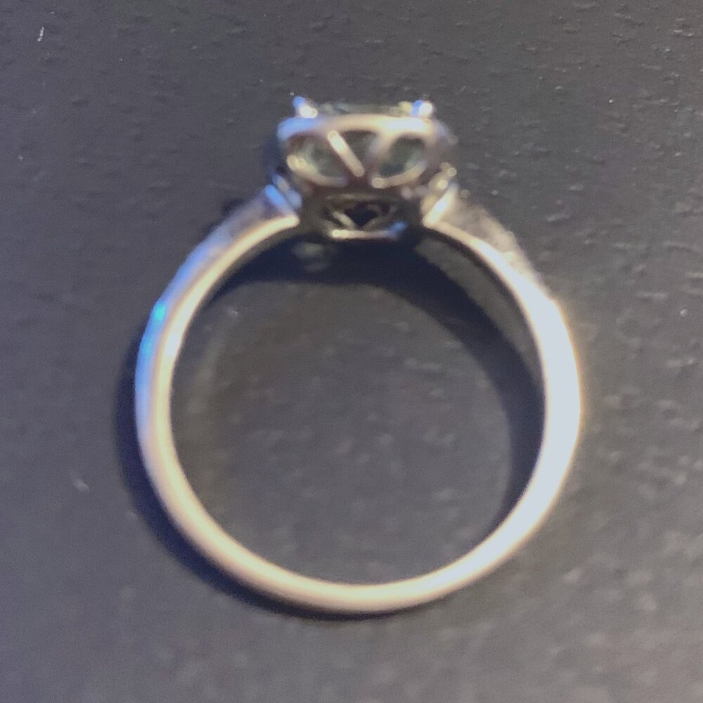 BLUE TOPAZ & DIAMOND STERLING SILVER RING - Picture 4 of 6